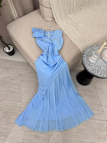 فستان خامه شيفون ولكرا