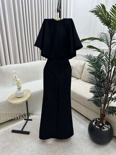 فستان ناعم اسود باربي مطرز