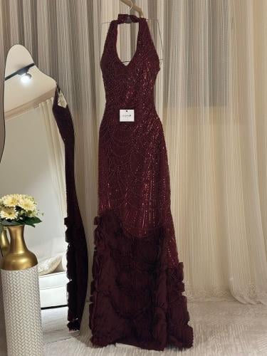 فستان سهره كت برغندي