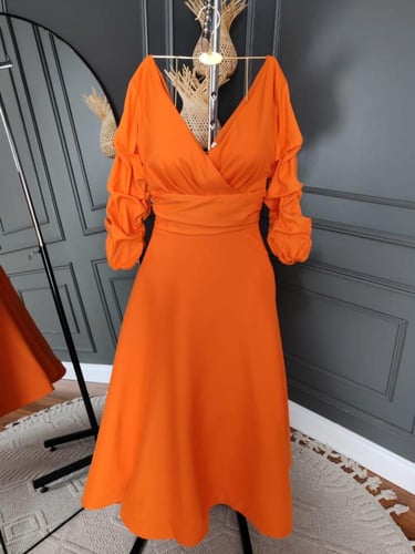 فستان ناعم ميد اورنج