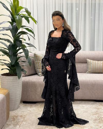 فستان ناعم دانتيل اكمام