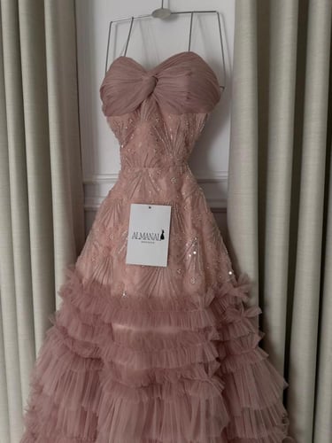 فستان سهره كلوش تل طبقات