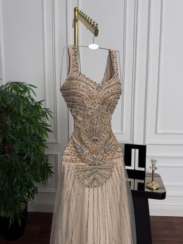 فستان سهره تل تطريز يدوي