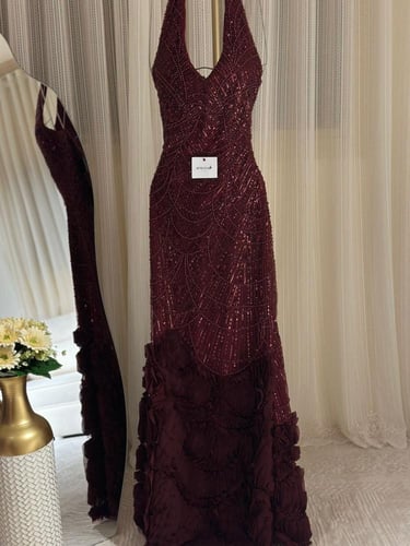 فستان سهره كت برغندي