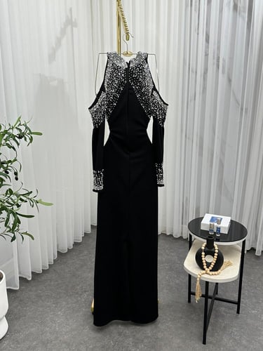 فستان سهره كريب مطرز