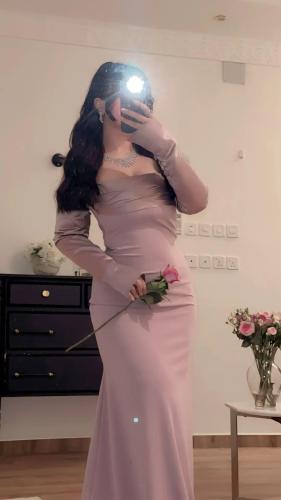 فستان ناعم تفته مع ميكادو