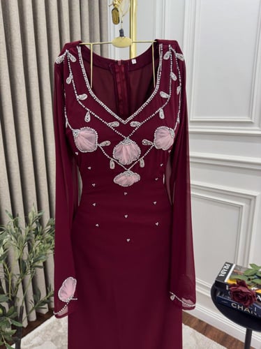 فستان ناعم تطريز يدوي