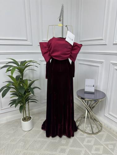 فستان سهره مخمل ذيل شانطون