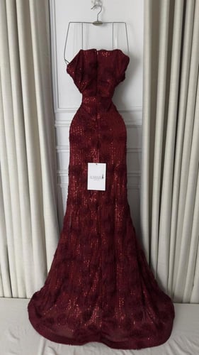 فستان سهره خمري ترتر مورد