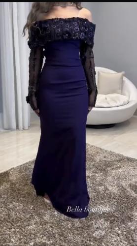 فستان كريب باربي تطريز ورد