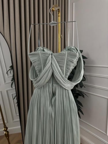 فستان ناعم أكمام أوف شولدر كرنكل