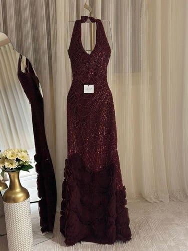 فستان سهره كت برغندي