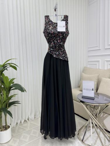 فستان سهره كلفه تطريز وشيفون