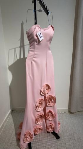 فستان كريب باربي بينك