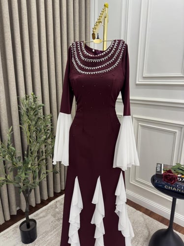 فستان ناعم برغندي