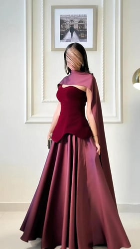 فستان جوخ عودي كلوش تفته استرتش