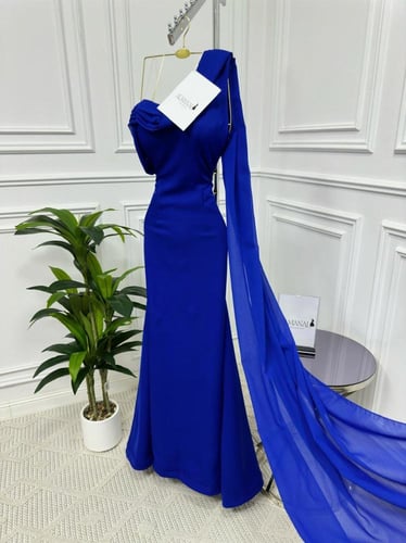 فستان كريب استرتش شال جورجيت