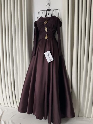 فستان ميكادو تدخيله كرستال استرتش دبل كلوش