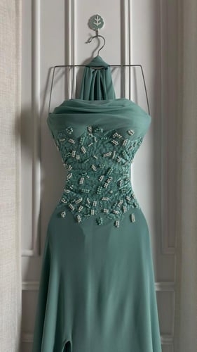 فستان توب مع شال تطريز