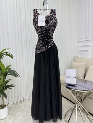 فستان سهره كلفه تطريز وشيفون