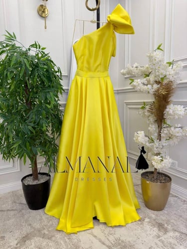 فستان سهره اصفر ميكادو