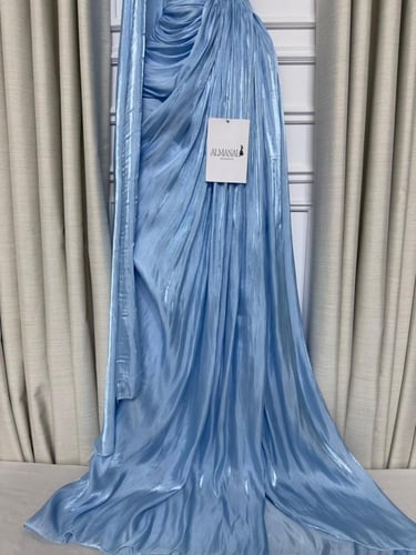 فستان ناعم كرنكل سماوي