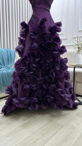 فستان بنفسجي خامه ميكادو ورورد