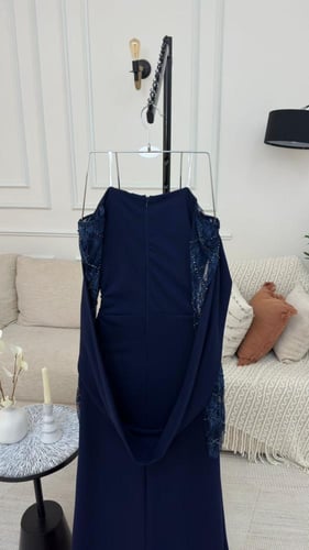 فستان لكرا دانتيل تطريز يدوي