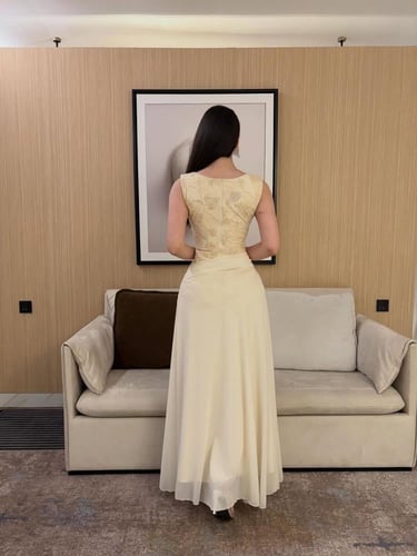 فستان ناعم سكري شيفون