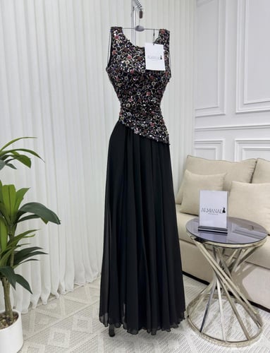 فستان سهره كلفه تطريز وشيفون