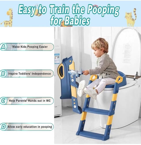 مقعد تدريب الحمام للأطفال مع سلم