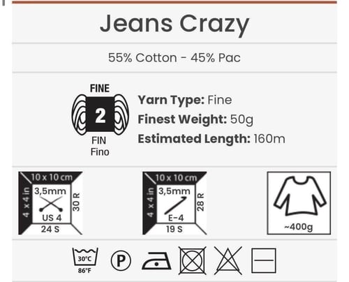 جينز كريزي 8203 YarnArt Jeans Crazy