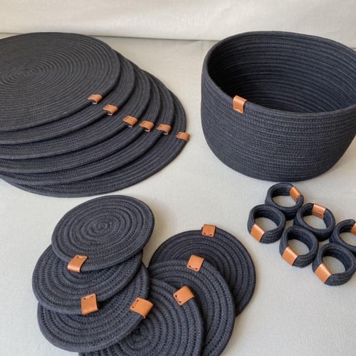 حبال التريس لون أسود لخياطة السلال والقواعد