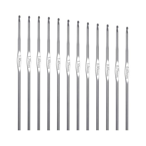 سنارة كروشيه المونيوم بمقاسات مختلفة