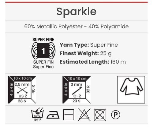 خيوط سباركل اللامعة 1309 YarnArt Sparkle