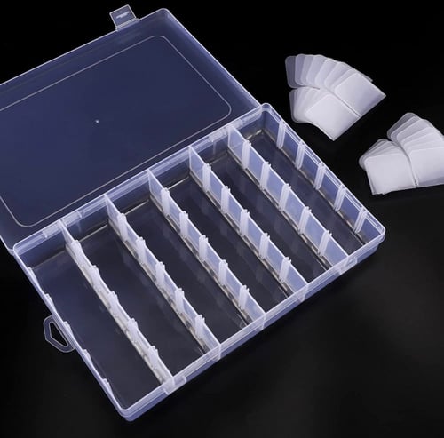 صندوق شفاف مقسم للخرز والادوات الصغيرة