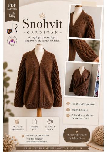 باترون كارديقان Snohvit