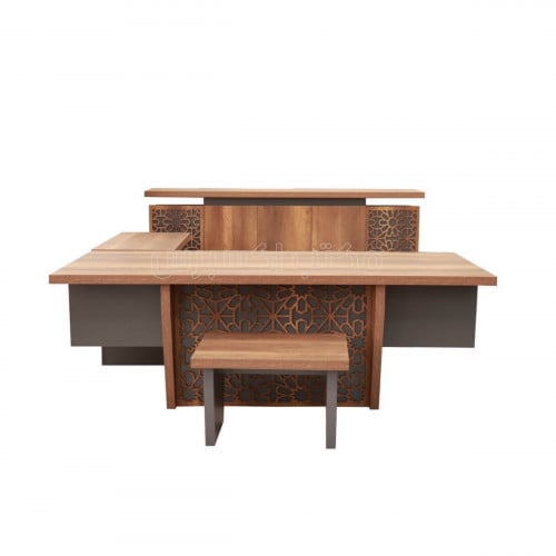 طقم مكتب مقاس 220 سم مع دولاب وطاولة شاي