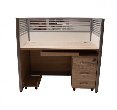 وحدة عمل لون بني مقاس 120*60