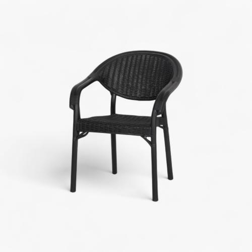 كرسي خارجي بلاستيك - لون أسود