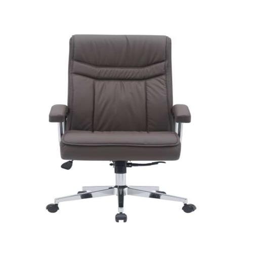 كرسي جلد بني