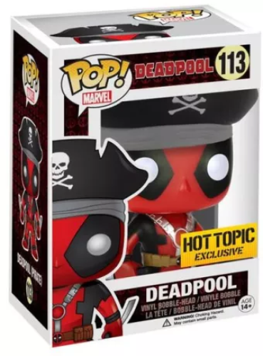 Funko Pop Marvel #113 Deadpool Pirate Hot Topic Ex...