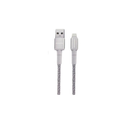 كيبل موج قماش معتمد USB-LIGHTNINGلون أبيض