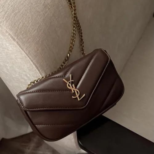 شنطة سان لوران بني غامق