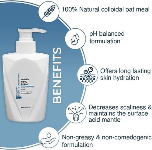 لوشن الجسم الحريري بالشوفان بزبدة الشيا وحمض اللين...