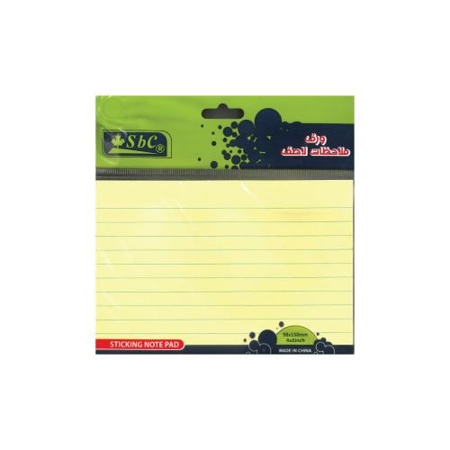 ورق ملاحظات مسطر لاصق أصفر مقاس 10 × 15 سم