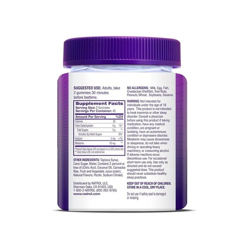 ناترول، ميلاتونين، 10 ملجم، حلوى مضغ بنكهة الفراول...