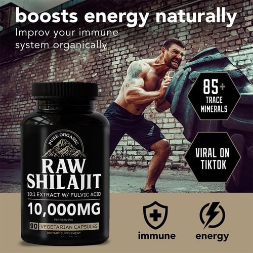 آنسوشيال كلوب، شيلاجيت خام عضوي، 10،000 ملجم، مع ح...