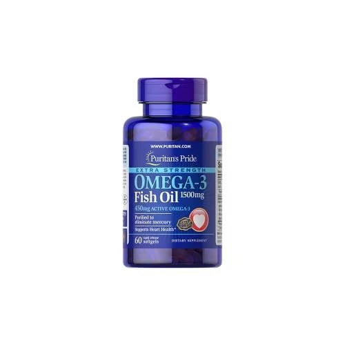 Puritan’s Pride, Omega-3 Fish Oil, 1500 mg, Extra Strength, Dietary Supplement - 60 Rapid Release Softgels