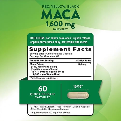 نيتشرز تروث، ماكا، 1600 ملجم، مكمل غذائي للرجال -...